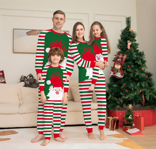 Pijamas navideños familiares Conjuntos a juego Rayas rojas Ropa de dormir navideña para vacaciones Jammies Trajes de pijamas de manga larga