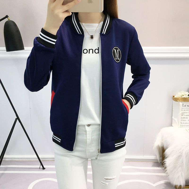 Women's Spring And Autumn Leisure Korean Baseball Uniform Loose Plus Size Plus Size Women's Clothing