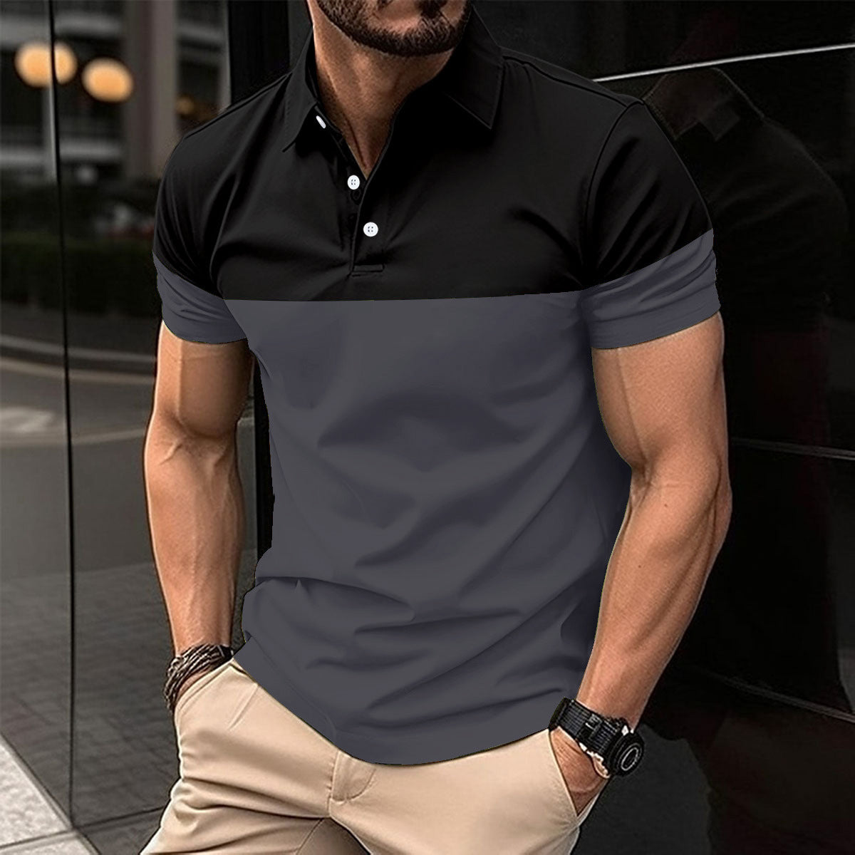 Camiseta polo informal para hombre