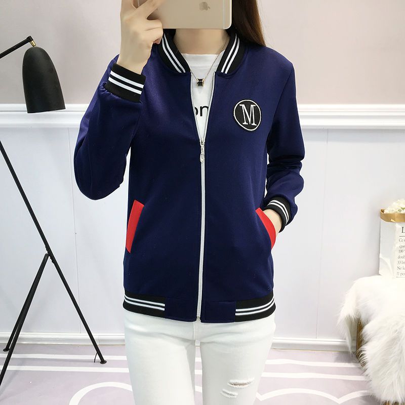 Women's Spring And Autumn Leisure Korean Baseball Uniform Loose Plus Size Plus Size Women's Clothing