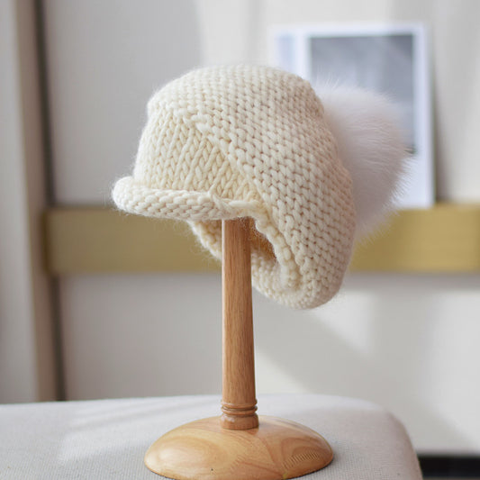 Retro Handmade Thick Thread Knitted Woolen Cap