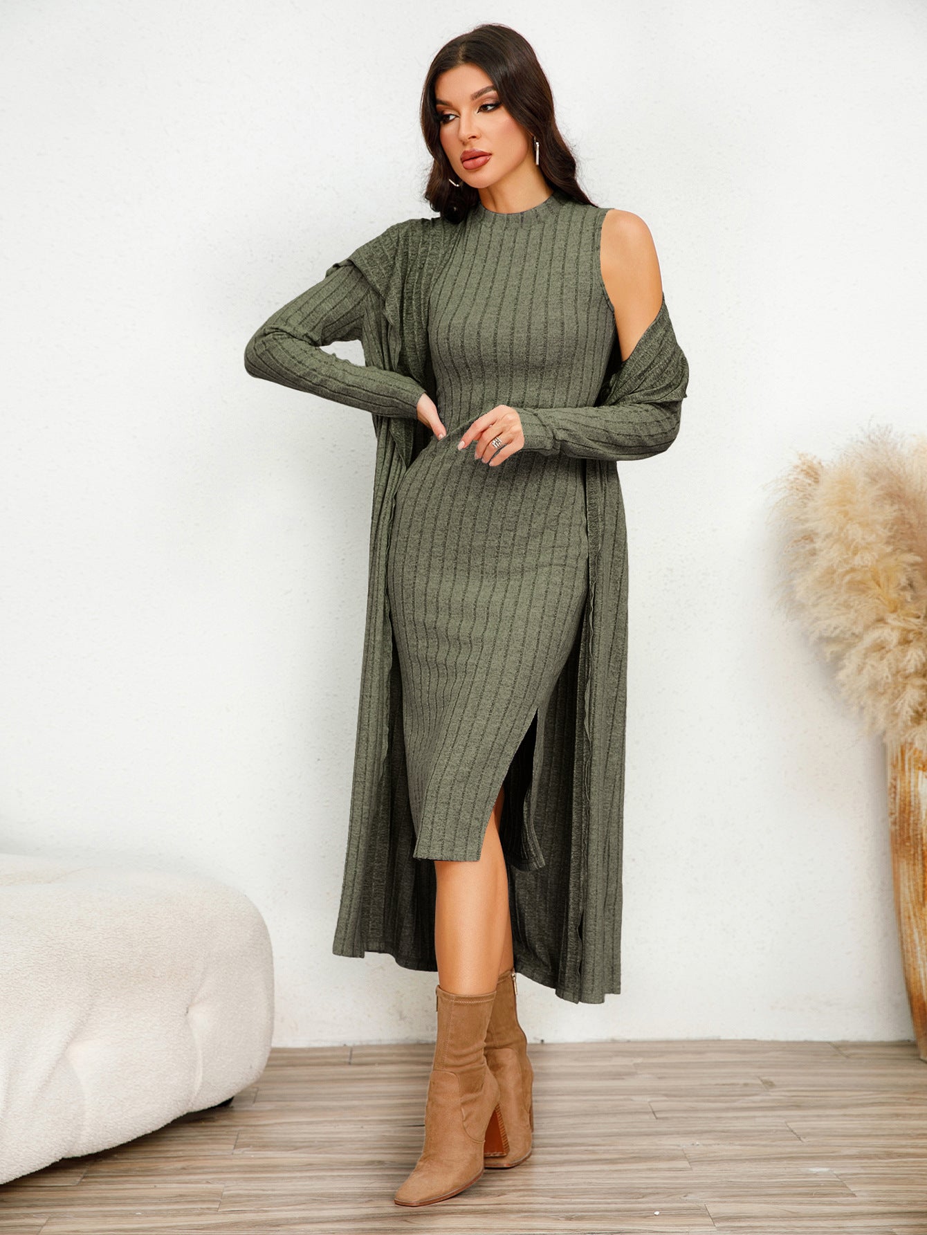 Fashion Long Sleeve Dress Suit