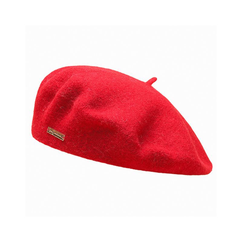 Gorro a juego de color puro, grueso, cálido, informal, para temporada informal