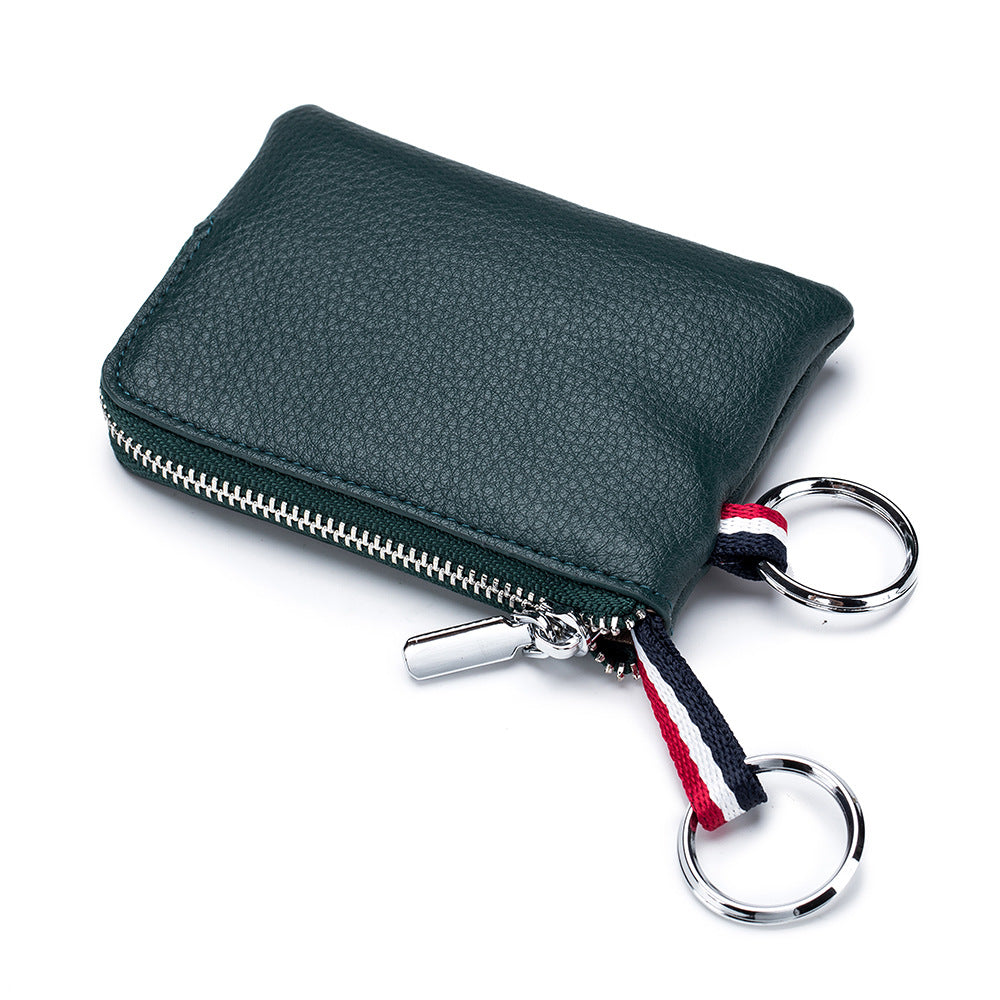 Monedero para hombre, minibilletera de cuero europeo y americano, cuero suave con cremallera, monedero, licencia de conducir, estuche para llaves, tarjetero ultrafino