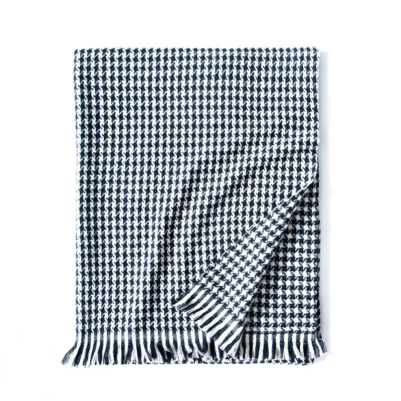 Women's New Warm Thickened Diamond Check Printed Scarf