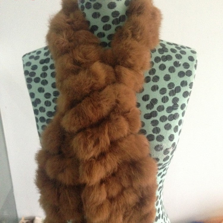 Four-row Ball Rabbit Fur Scarf