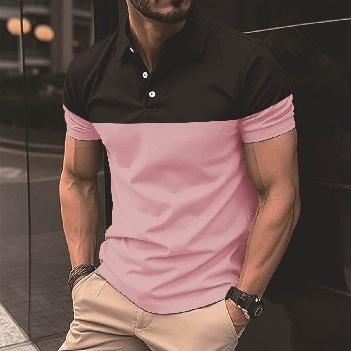 Camiseta polo informal para hombre