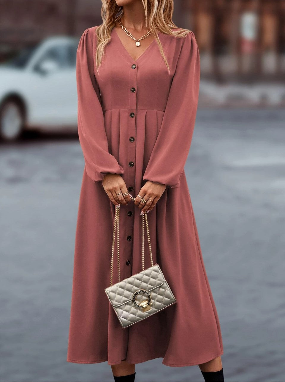 Vestido especial de cintura alta de moda para mujer