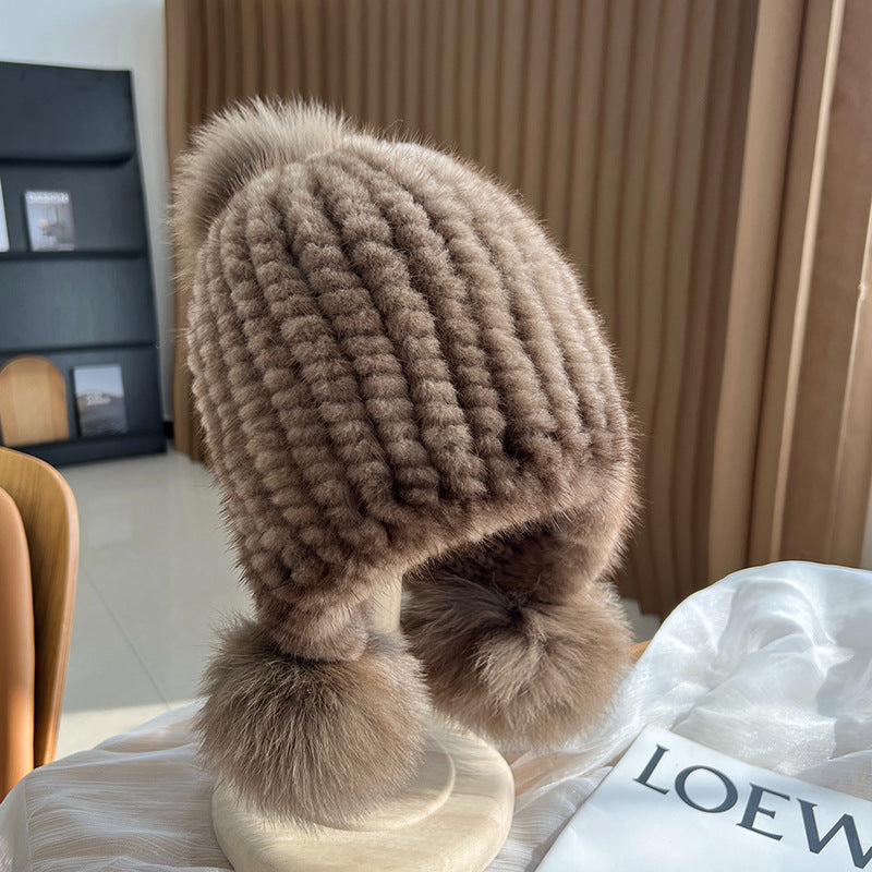 Winter Fashionable Warm Thickened Mink Plush Earmuff Hat