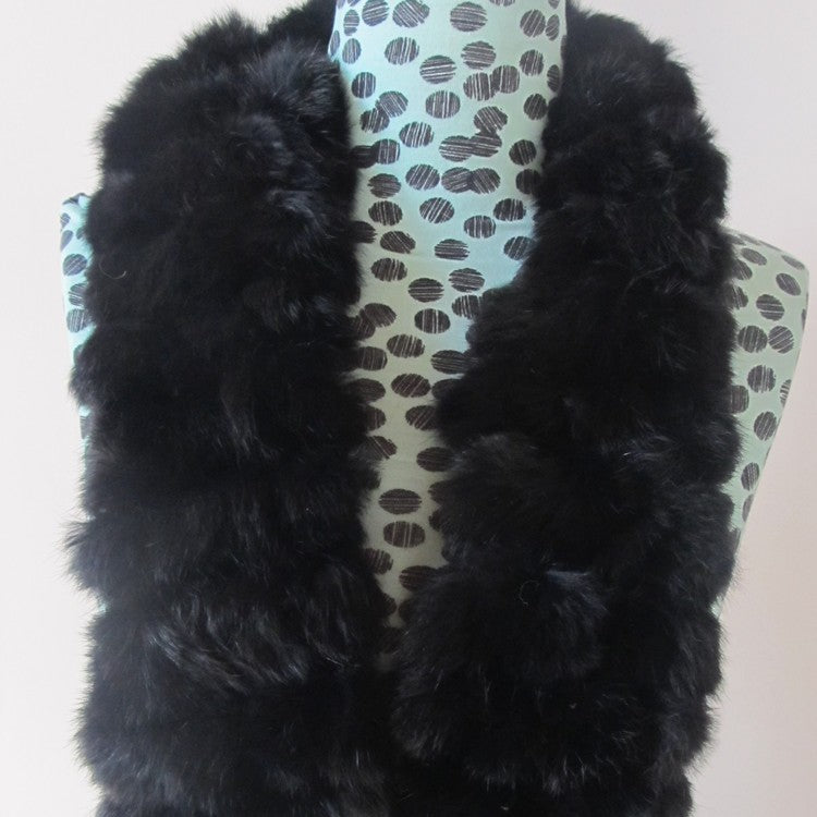 Four-row Ball Rabbit Fur Scarf