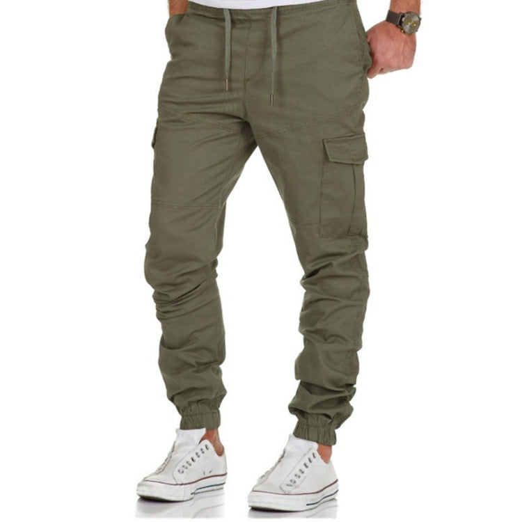 Pantalones multibolsillos de herramientas de estilo explosivo, pantalones casuales tejidos para hombres, pantalones deportivos para hombres