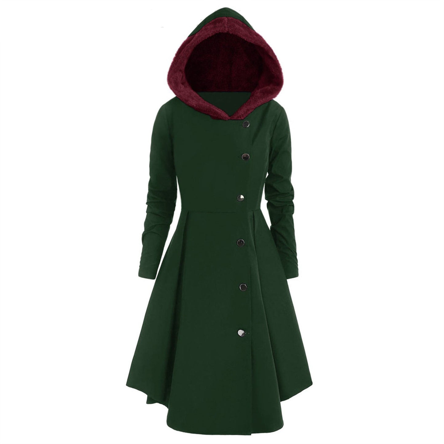 Bombshell Christmas Trench Women's Long Hooded Coat Woman