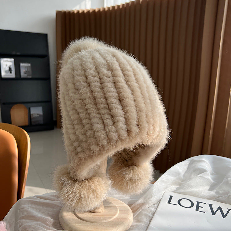 Winter Fashionable Warm Thickened Mink Plush Earmuff Hat