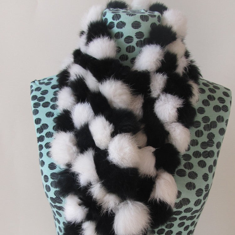 Four-row Ball Rabbit Fur Scarf