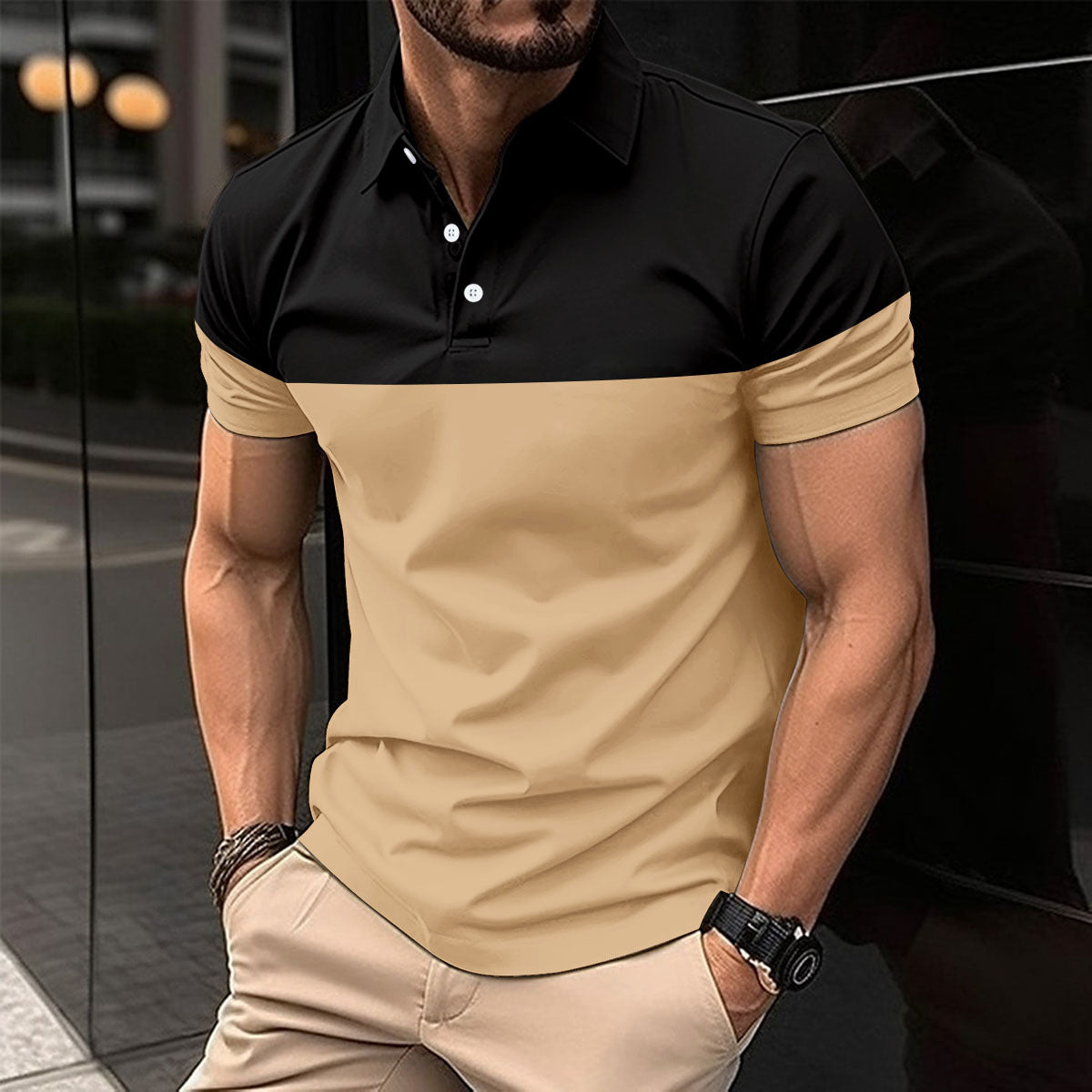 Camiseta polo informal para hombre