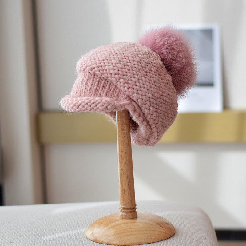 Retro Handmade Thick Thread Knitted Woolen Cap