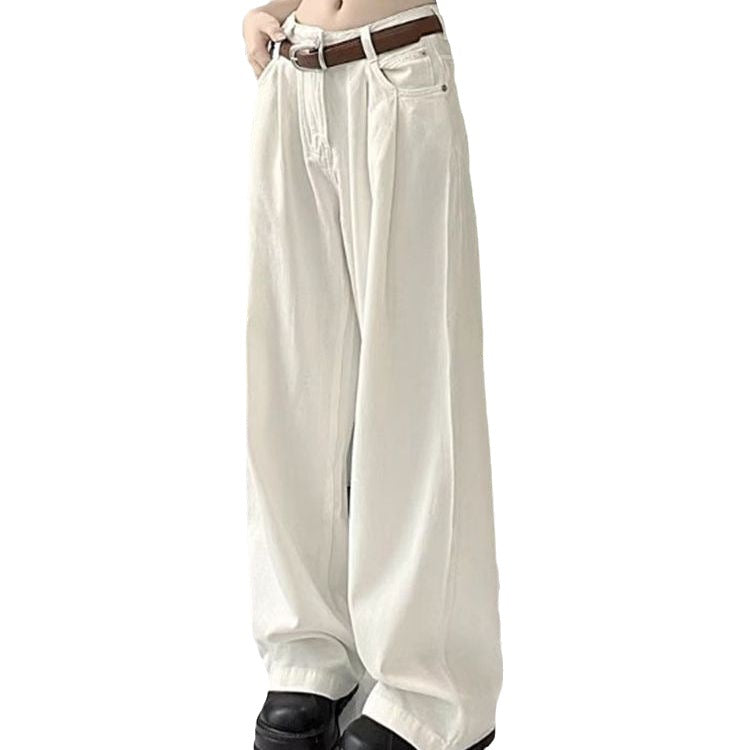 High Waist Loose And Slimming Khaki Wide Leg Jeans