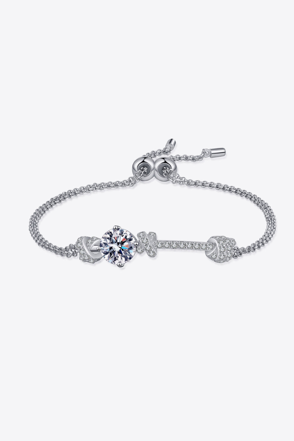 Pulsera de plata de ley 925 con moissanita de 2 quilates