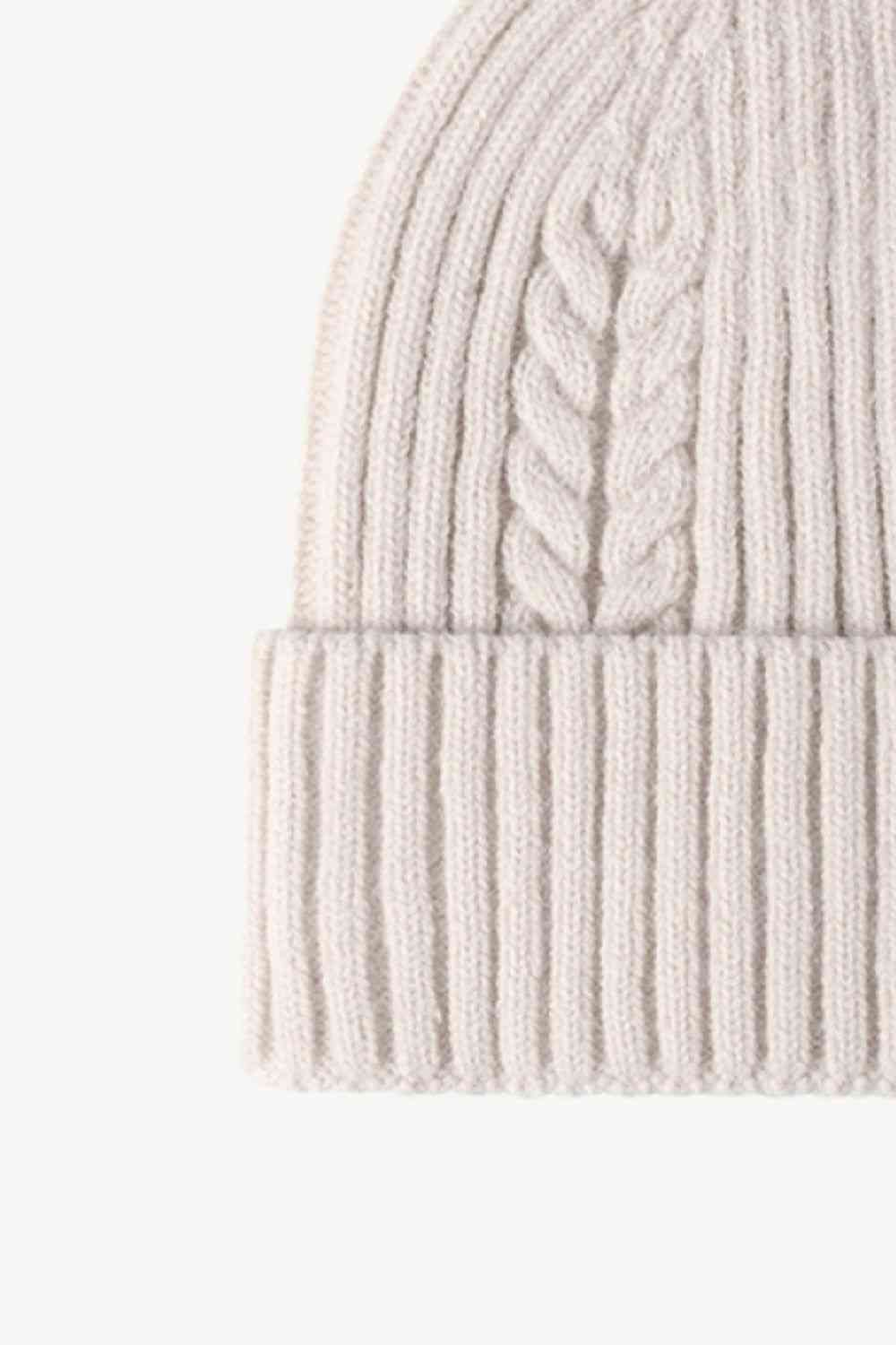 Gorro con puños de punto trenzado