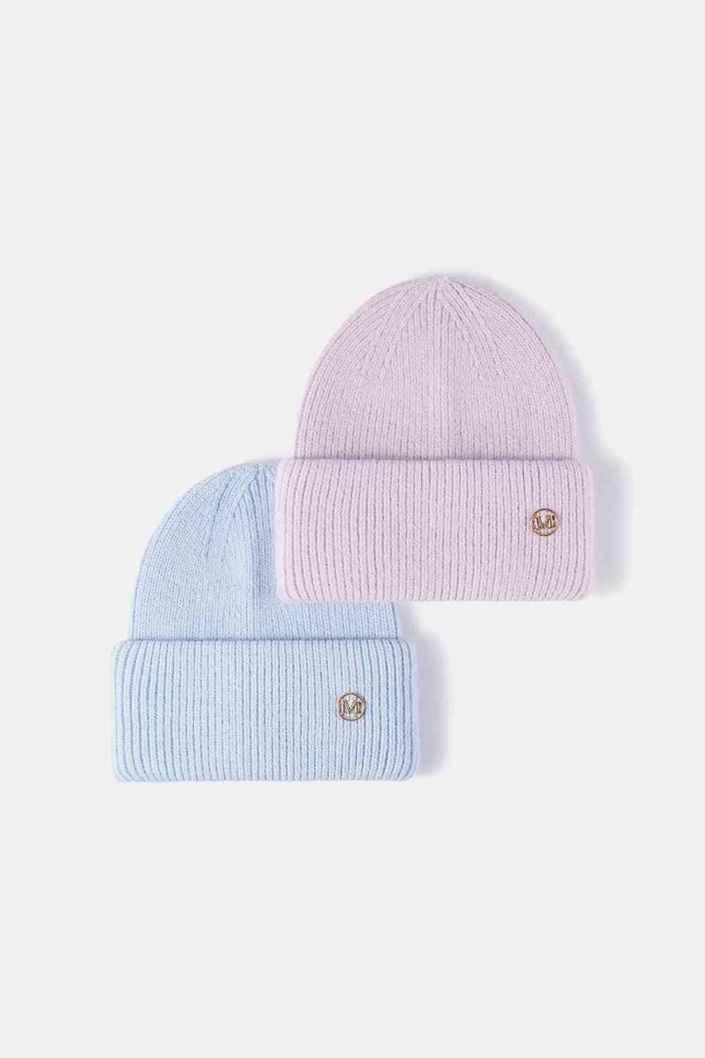 M Rib-Knit Cuff Beanie