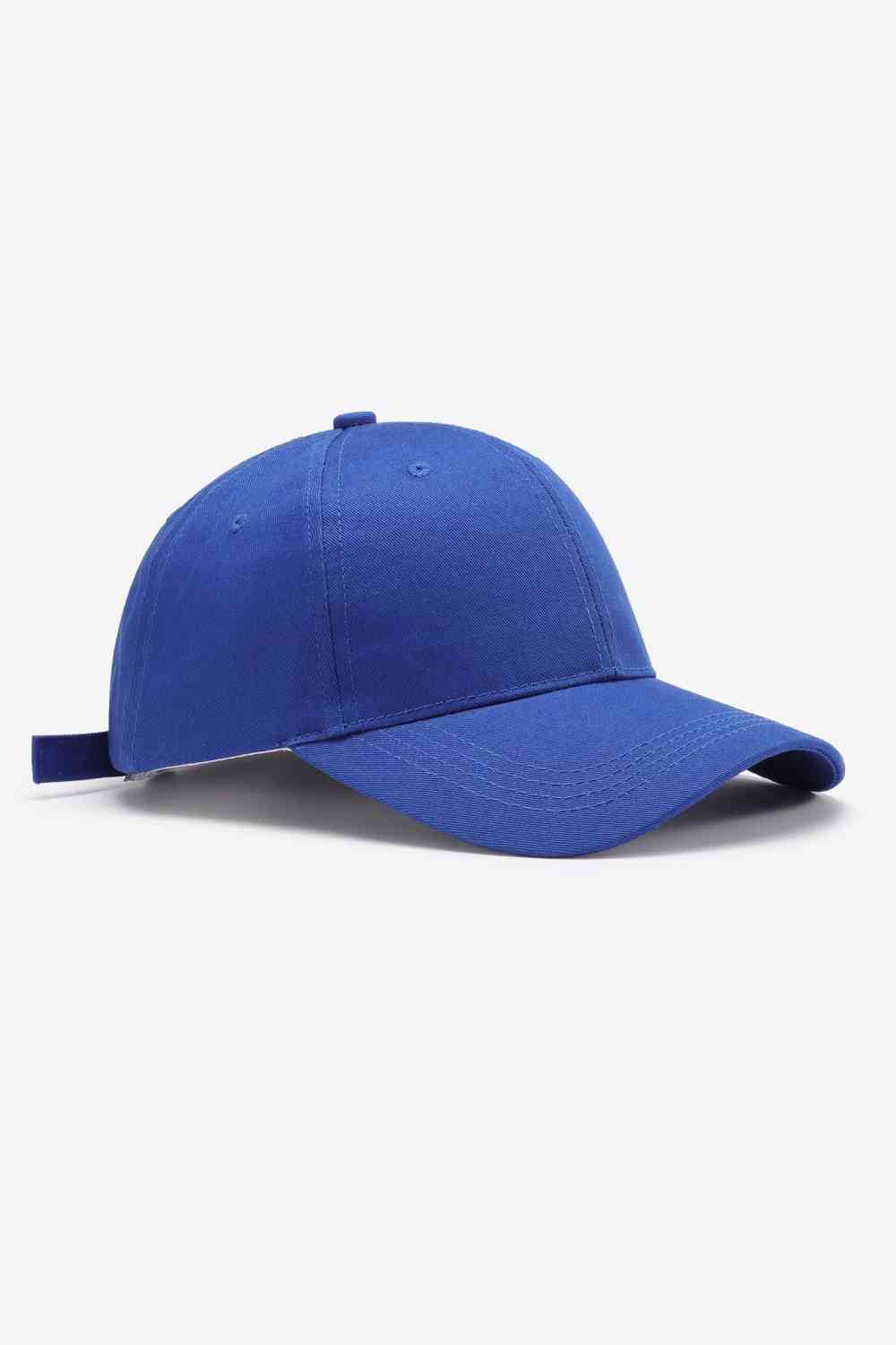 Gorra de béisbol lisa de algodón ajustable