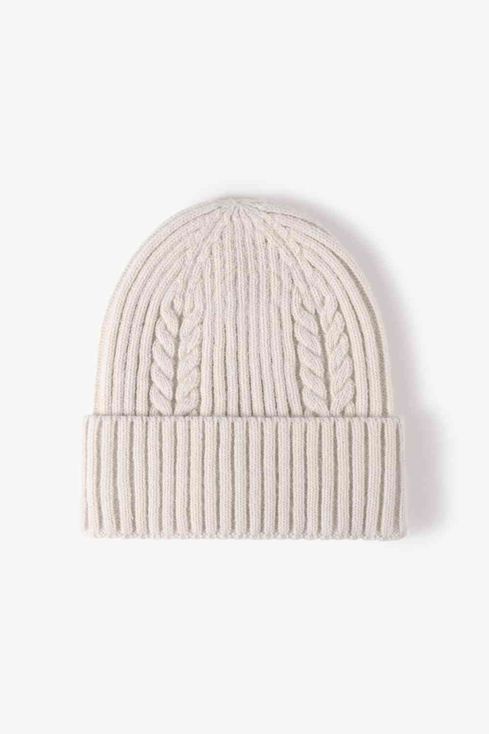 Gorro con puños de punto trenzado