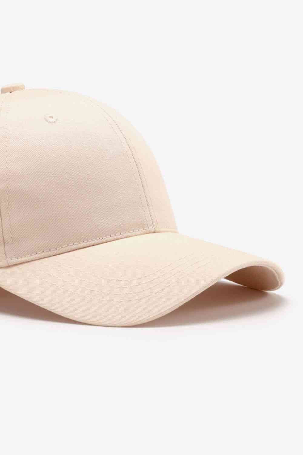 Gorra de béisbol lisa de algodón ajustable