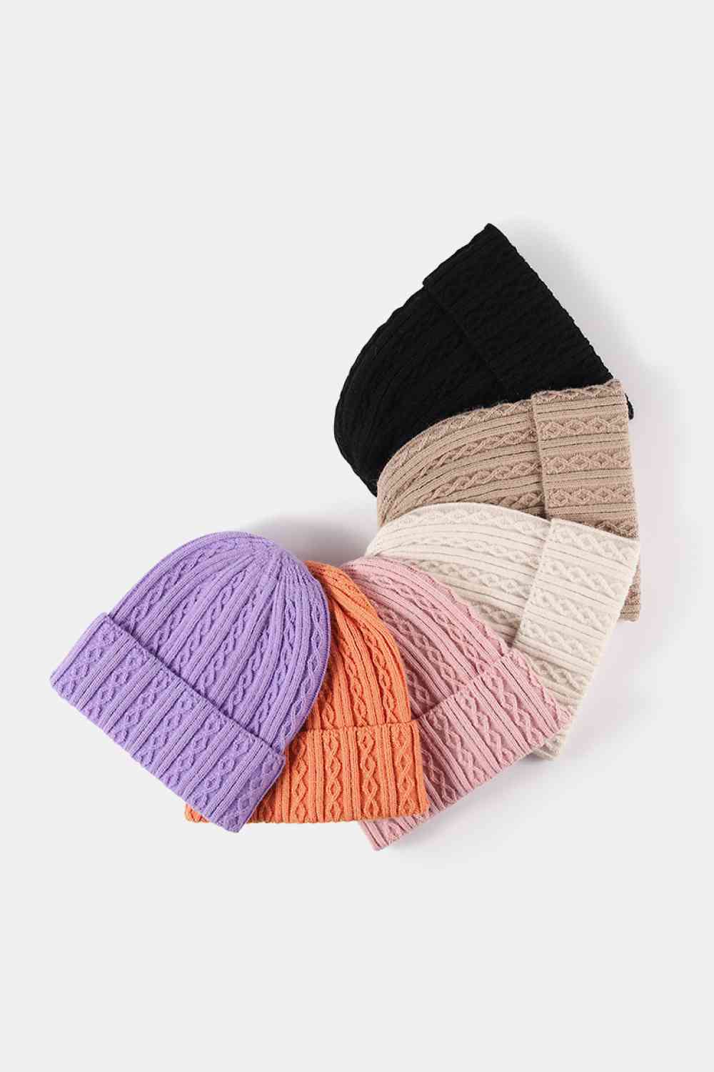 Gorro con puños de punto mixto