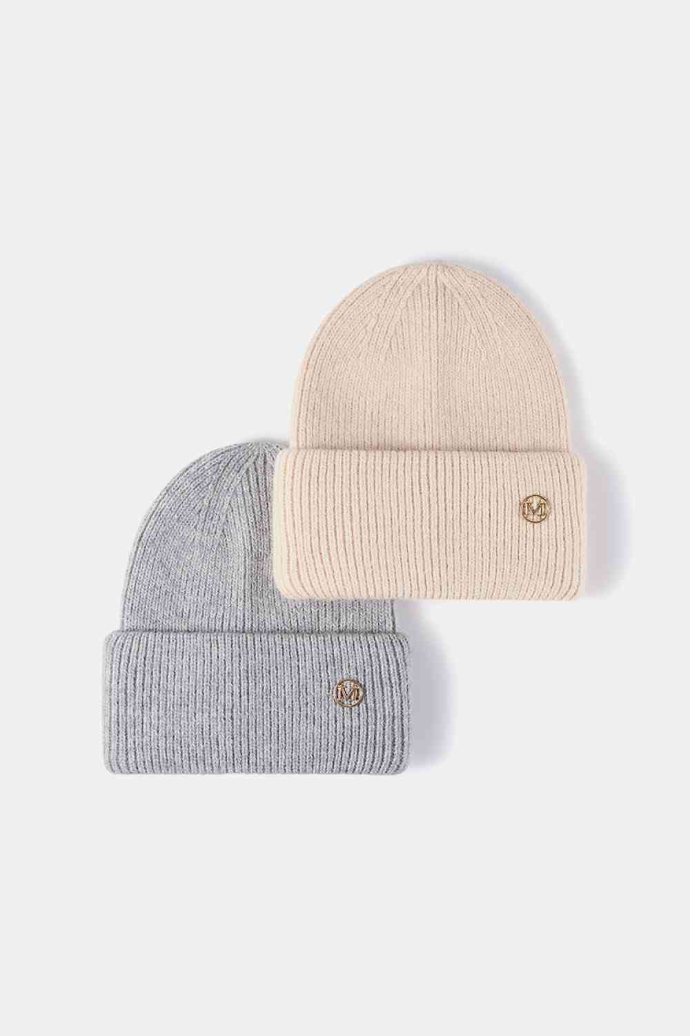 M Rib-Knit Cuff Beanie